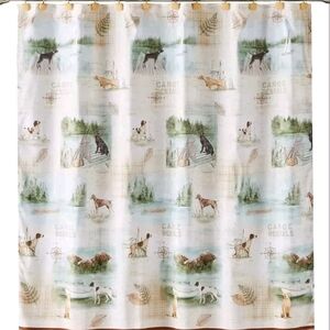 SKL Home Adirondack Dogs Fabric Shower Curtain Multicolor 70" X 72" + Set